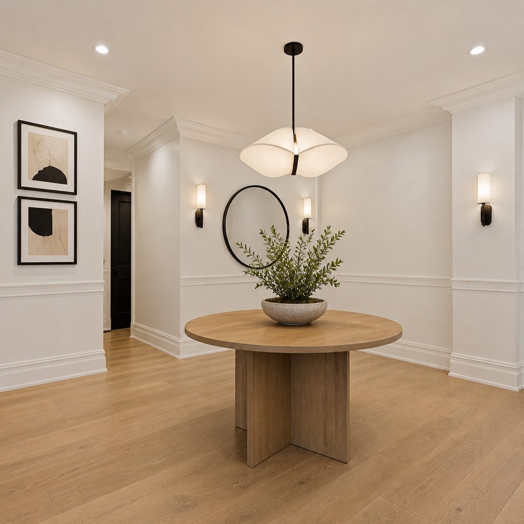 The same common area finished as one open living space