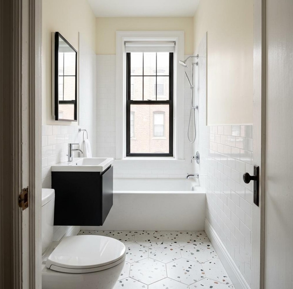 Finished Windsor Terrace condo bathroom renovation in Brooklyn