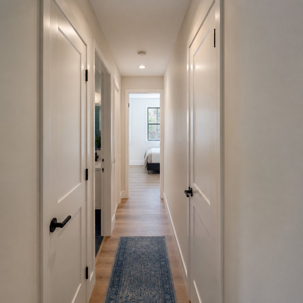 Finished hallway in the Astoria rear extension