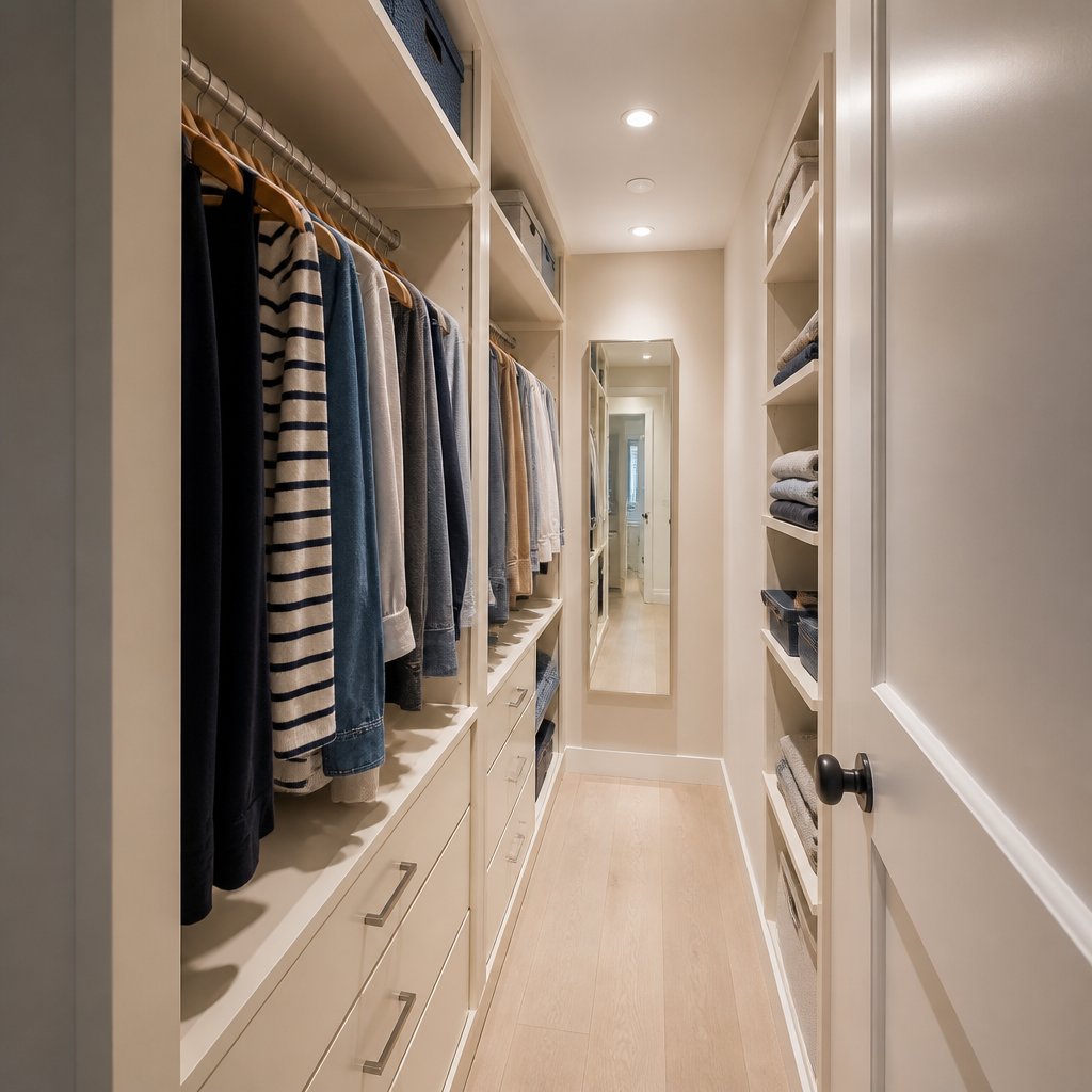 Built-in closet in the finished Astoria extension