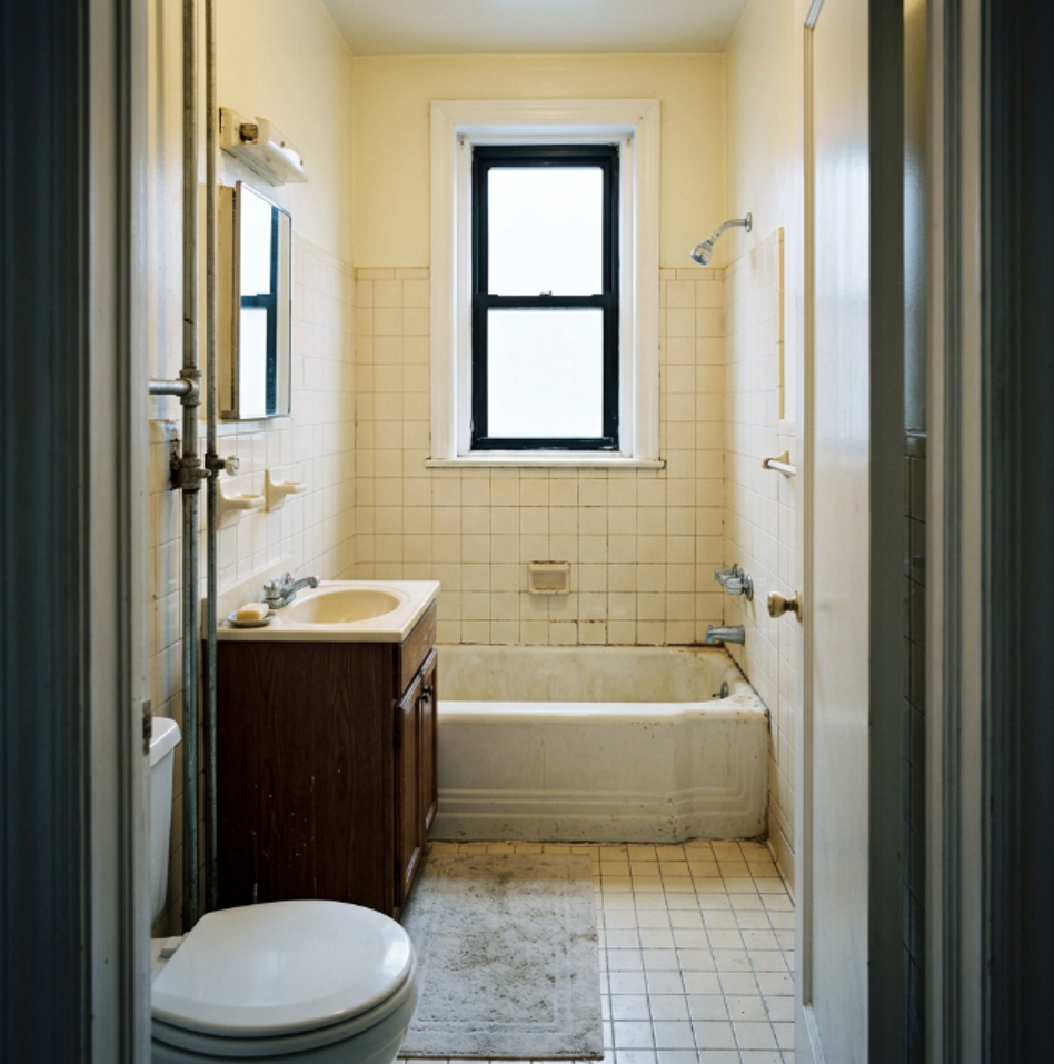 Condo bathroom in Windsor Terrace, Brooklyn before renovation work began